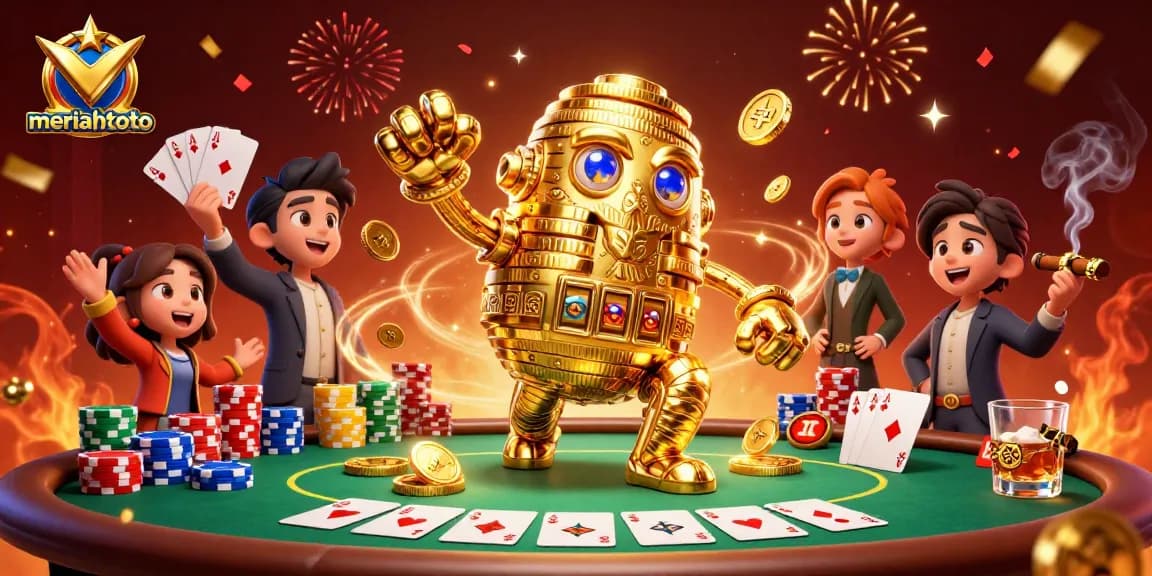 Gambarkan meriahtoto dengan golem emas menjadi pusat perhatian di kasino yang megah.