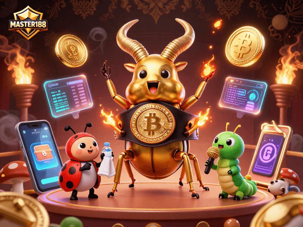 Immerse in the exciting world of MASTER188 with vibrant crypto casino elements!