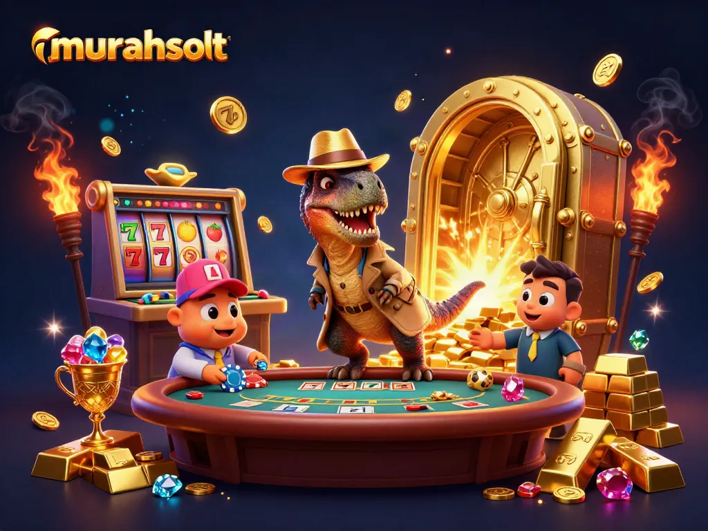 Engage with murahslot at a vibrant blackjack table featuring a cunning velociraptor in action.