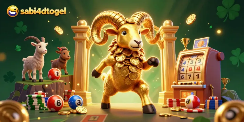 Menghadirkan pengalaman perjudian fantastis di sabi4dtogel dengan karakter ram emas dan bola lotere yang dinamis.