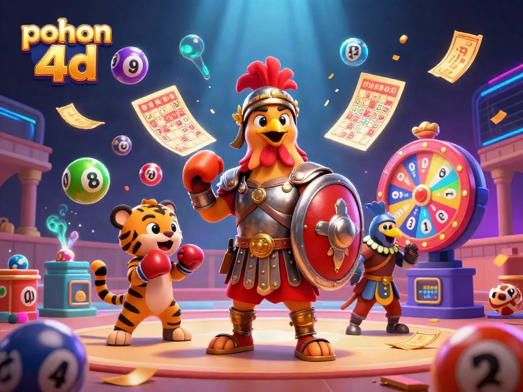 Engage in thrilling lottery action with pohon 4d, featuring vibrant characters and dynamic game elements.