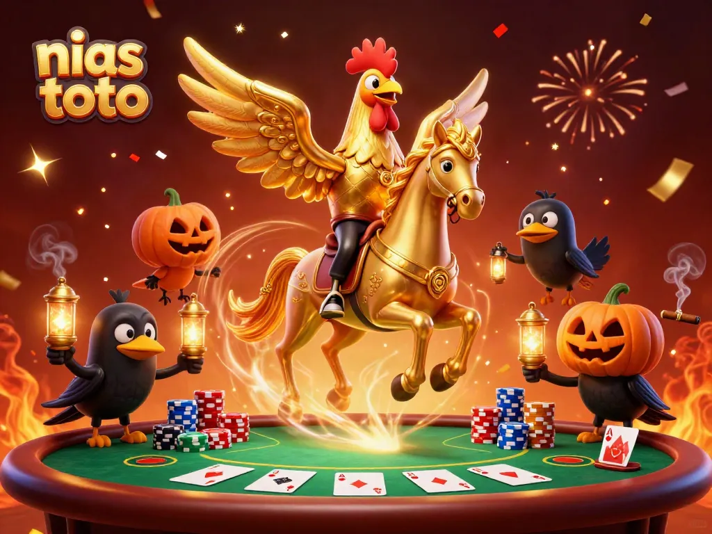 Gambar kasino malam dengan nias toto saat ayam emas mengendarai kuda spektral.