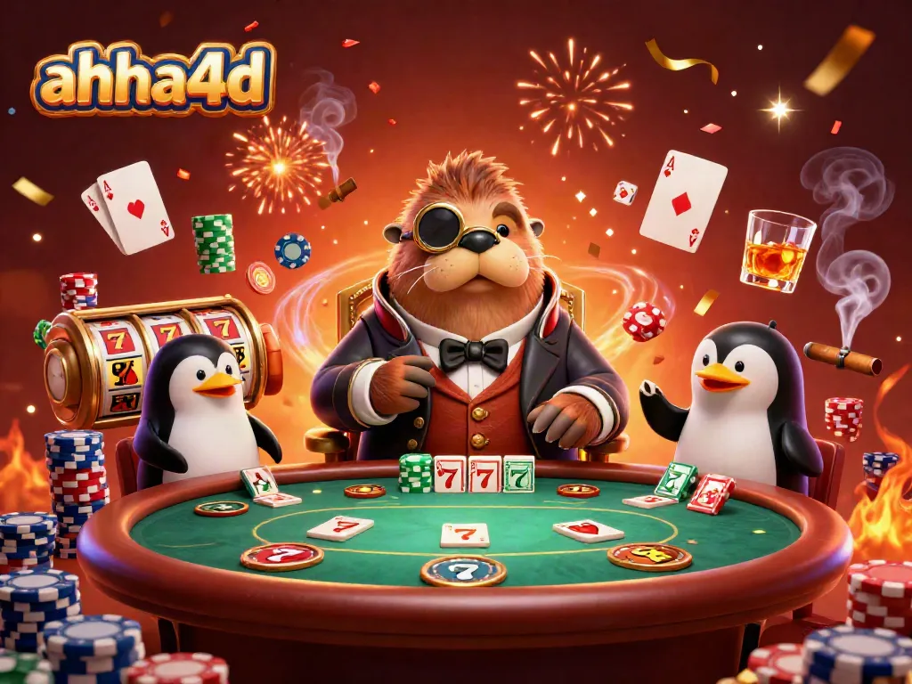 Experience thrilling gameplay with ahha4d as jolly characters engage at an exciting underwater poker game.