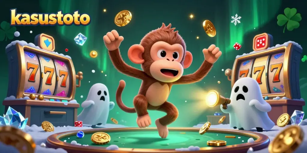 Permainan slot di kasustoto dengan karakter poltergeist dan anjing pemburu hantu.