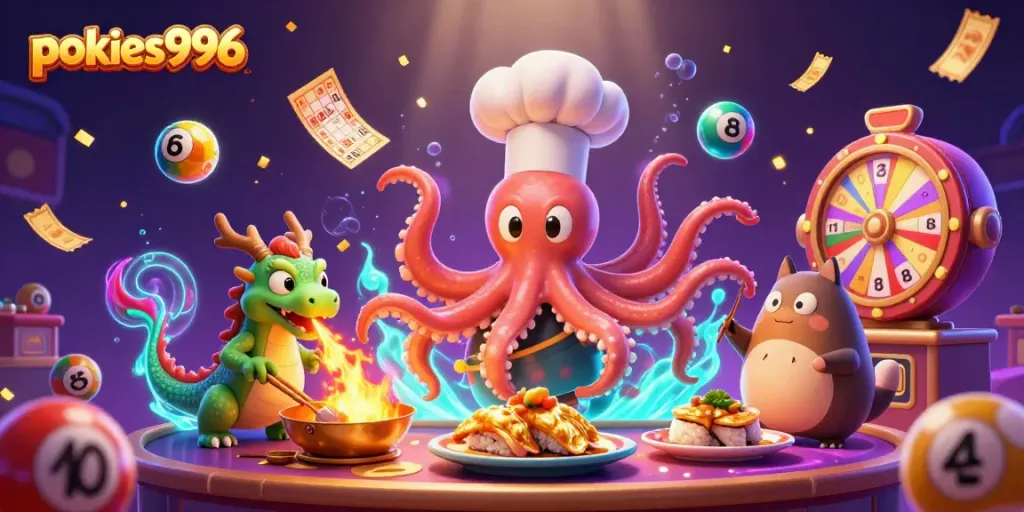 Experience thrilling gameplay at pokies996 with unique characters and vibrant casino elements.