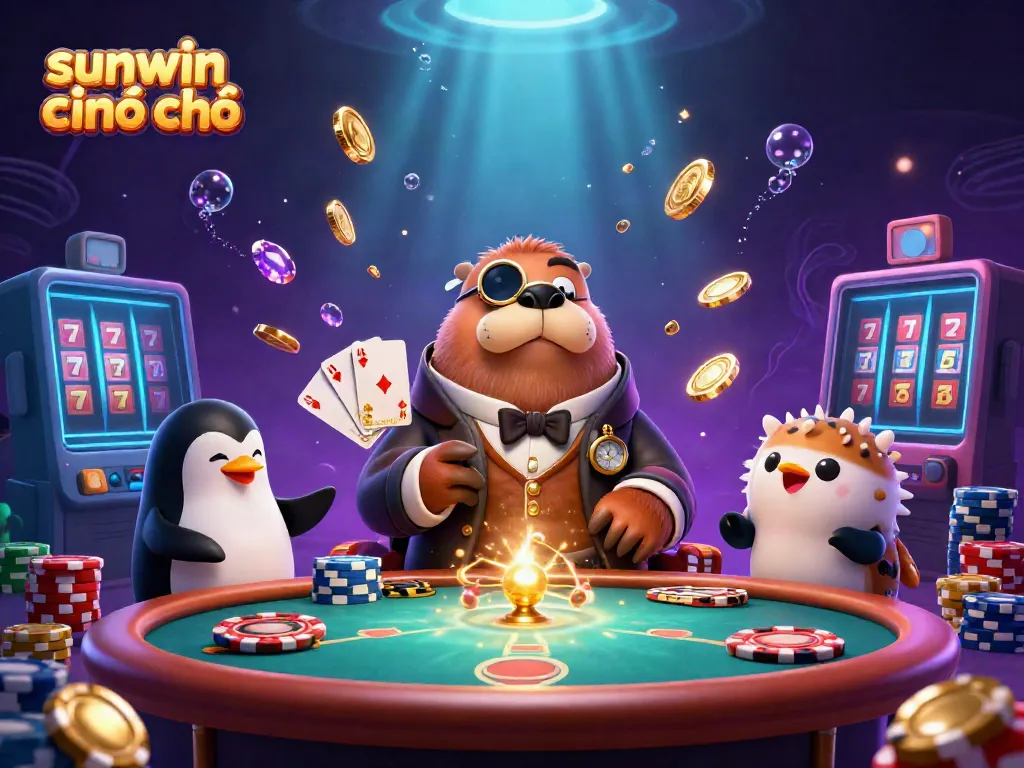 Experience intense bluffing and betting at an underwater poker table in sunwin chính chủ casino.