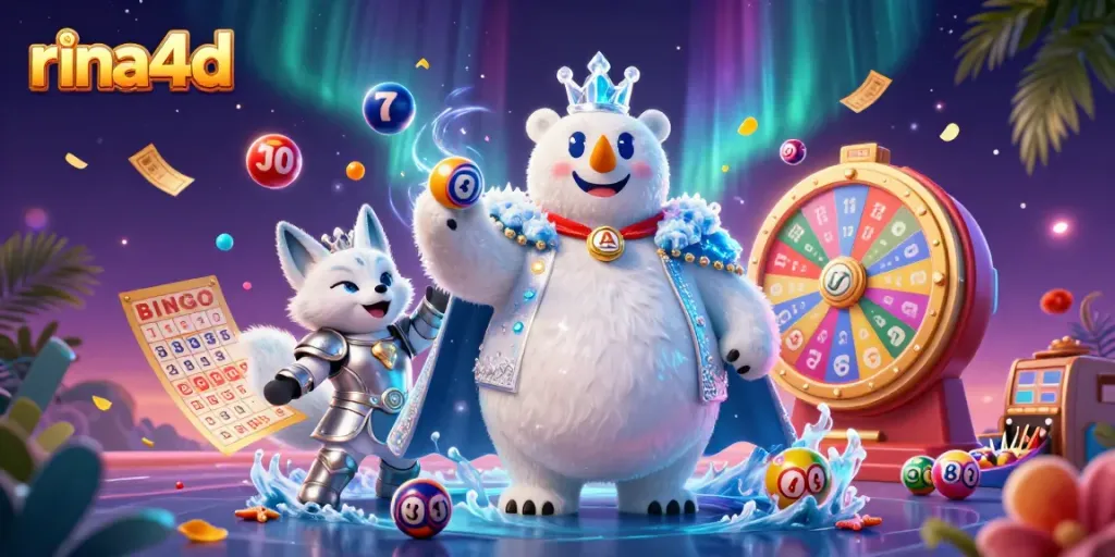 Experience the thrill of rina4d with a dynamic illustrated scene of lottery excitement.