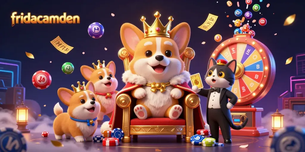 Experience the excitement of fridacamden with vibrant prize games and a royal corgi theme.