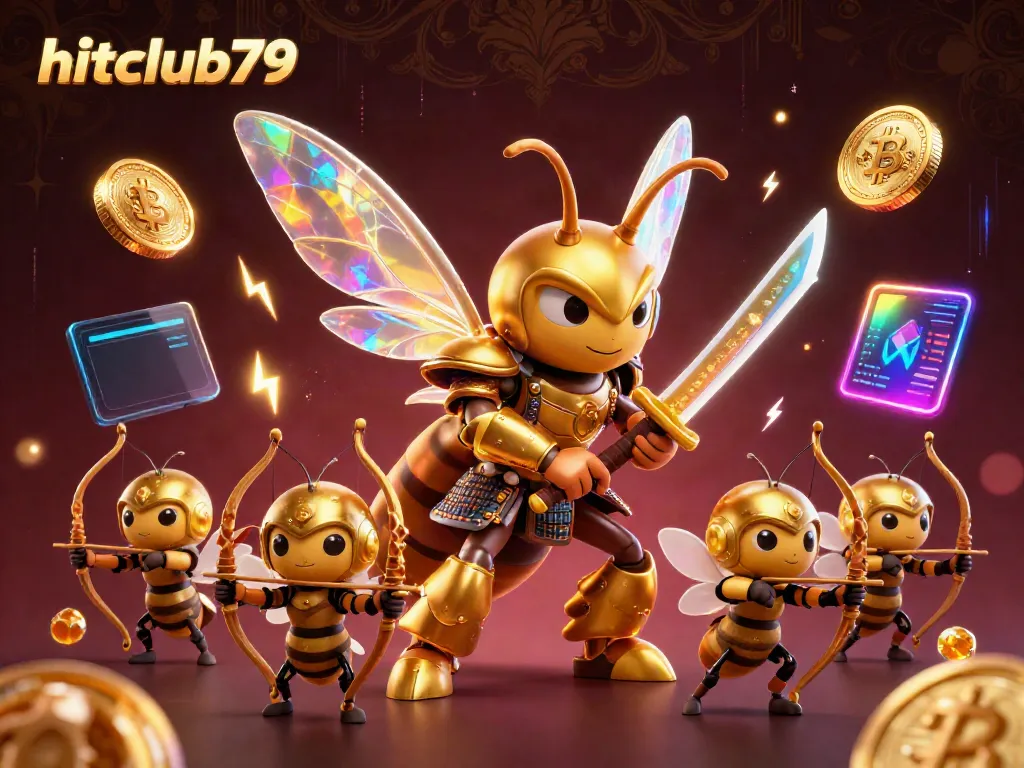 Experience the vibrant energy of hitclub79 in this dynamic 3D casino illustration with a unique blend of gaming elements.