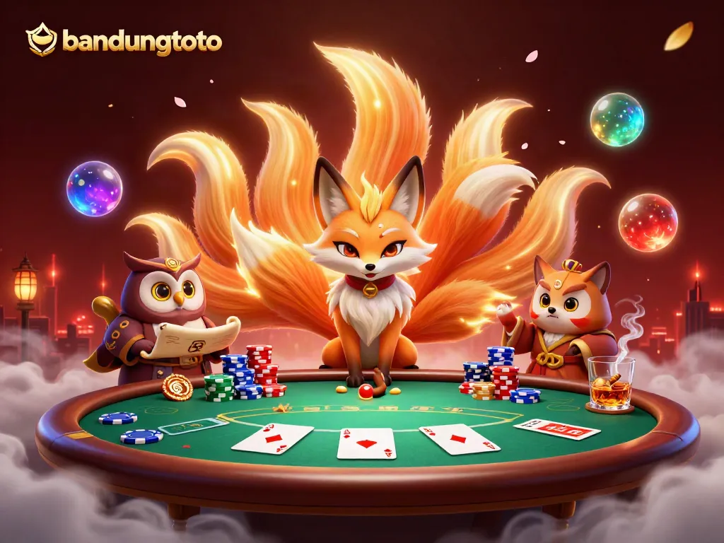 Engage with bandungtoto's vibrant casino scene featuring spirited characters and dynamic poker elements.